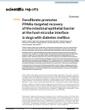 Cover page: Fenofibrate promotes PPARα-targeted recovery of the intestinal epithelial barrier at the host-microbe interface in dogs with diabetes mellitus