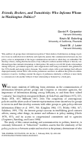 Cover page: Friends, brokers, and transitivity: Who informs whom in Washington politics?