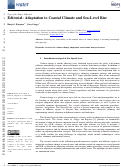 Cover page: Editorial: Adaptation to Coastal Climate Change and Sea-Level Rise