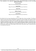 Cover page: How Optimal is Too Optimal? Expectations About Performance in the Traveling Salesman Problem