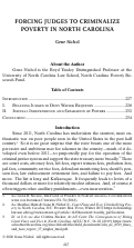 Cover page: Forcing Judges to Criminalize Poverty in North Carolina