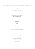 Cover page: Essays on Impact Evaluation in Labor and Development Economics