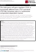 Cover page: The male germ cell gene regulator CTCFL is functionally different from CTCF and binds CTCF-like consensus sites in a nucleosome composition-dependent manner