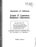 Cover page: Strange-Particle Production by 1170-MeV/c p- Mesons in Hydrogen