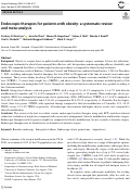 Cover page: Endoscopic therapies for patients with obesity: a systematic review and meta-analysis.