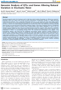 Cover page: Genomic Analysis of QTLs and Genes Altering Natural Variation in Stochastic Noise