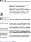 Cover page: Regional variation in brain tissue texture in patients with tonic-clonic seizures