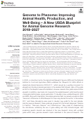 Cover page: Genome to Phenome: Improving Animal Health, Production, and Well-Being - A New USDA Blueprint for Animal Genome Research 2018-2027.