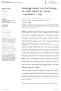 Cover page: Message-based psychotherapy for older adults: A cohort comparison study