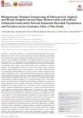 Cover page: Metagenomic Shotgun Sequencing of Endocervical, Vaginal, and Rectal Samples among Fijian Women with and without Chlamydia trachomatis Reveals Disparate Microbial Populations and Function across Anatomic Sites: a Pilot Study