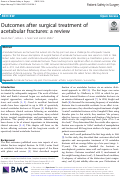 Cover page: Outcomes after surgical treatment of acetabular fractures: a review