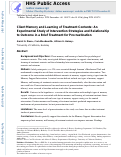 Cover page: Client memory and learning of treatment contents: An experimental study of intervention strategies and relationship to outcome in a brief treatment for procrastination