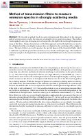 Cover page: Method of transmission filters to measure emission spectra in strongly scattering media.