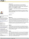 Cover page: Challenges and solutions to estimating tuberculosis disease incidence by country of birth in Los Angeles County