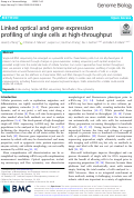 Cover page: Linked optical and gene expression profiling of single cells at high-throughput