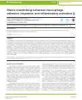 Cover page: Matrix crosslinking enhances macrophage adhesion, migration, and inflammatory activation.