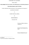 Cover page: Metaphors we play with: A psychological investigation of transfer from game systems.