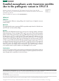 Cover page: Familial monophasic acute transverse myelitis due to the pathogenic variant in VPS37A