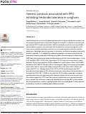 Cover page: Genetic variation associated with PPO-inhibiting herbicide tolerance in sorghum