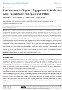 Cover page: Interventions to Support Engagement in Addiction Care Postpartum: Principles and Pitfalls.