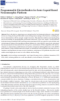 Cover page: Programmable Electrofluidics for Ionic Liquid Based Neuromorphic Platform