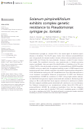 Cover page: Solanum pimpinellifolium exhibits complex genetic resistance to Pseudomonas syringae pv. tomato.