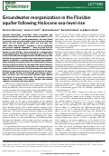 Cover page: Groundwater reorganization in the Floridan aquifer following Holocene sea-level rise