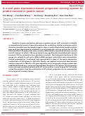 Cover page: A novel gene expression-based prognostic scoring system to predict survival in gastric cancer