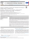 Cover page: Outcomes in randomized controlled trials of therapeutic interventions for multiple myeloma: A systematic review