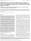 Cover page: TRAP150 interacts with the RNA-binding domain of PSF and antagonizes splicing of numerous PSF-target genes in T cells