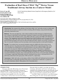 Cover page: Evaluation of Karl Storz CMAC TipTM Device Versus Traditional Airway Suction in a Cadaver Model