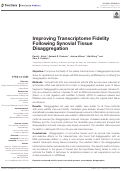 Cover page: Improving Transcriptome Fidelity Following Synovial Tissue Disaggregation