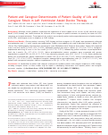 Cover page: Patient and Caregiver Determinants of Patient Quality of Life and Caregiver Strain in Left Ventricular Assist Device Therapy.