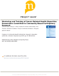 Cover page: Mentoring and Training of Cancer-Related Health Disparities Researchers Committed to Community-Based Participatory Research