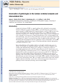 Cover page: Innervation of pathologies in the lumbar vertebral end plate and intervertebral disc