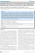Cover page: Zebrafish Chemical Screening Reveals the Impairment of Dopaminergic Neuronal Survival by Cardiac Glycosides