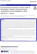 Cover page: Environmental toxicants in breast milk of Norwegian mothers and gut bacteria composition and metabolites in their infants at 1 month