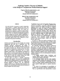 Cover page: Applying Cognitive Theories &amp; Methods to the Design of Computerised Medical Decision Support