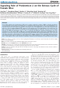 Cover page: Signaling role of prokineticin 2 on the estrous cycle of female mice.