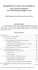 Cover page: Democracy, if You Can Afford It: How Financial Conditions Are Undermining the Right to Vote