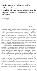 Cover page: Modernismo ed elitismo nell'era delle macchine: I confini di una nuova aristocrazia in Marinetti e Mussolini