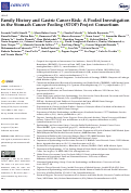 Cover page: Family History and Gastric Cancer Risk: A Pooled Investigation in the Stomach Cancer Pooling (STOP) Project Consortium