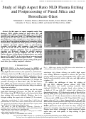 Cover page: Study of High Aspect Ratio NLD Plasma Etching and Postprocessing of Fused Silica and Borosilicate Glass