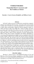 Cover page: Undeliverable: Suspended Driver’s Licenses and the Problem of Notice