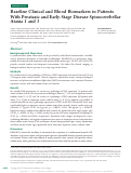 Cover page: Baseline Clinical and Blood Biomarkers in Patients With Preataxic and Early-Stage Disease Spinocerebellar Ataxia 1 and 3.