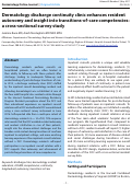 Cover page: Dermatology discharge continuity clinic enhances resident autonomy and insight into transitions-of-care competencies: a cross-sectional survey study