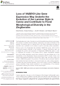 Cover page: Loss of YABBY2-Like Gene Expression May Underlie the Evolution of the Laminar Style in Canna and Contribute to Floral Morphological Diversity in the Zingiberales