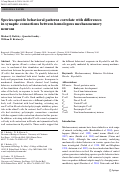 Cover page: Species-specific behavioral patterns correlate with differences in synaptic connections between homologous mechanosensory neurons