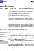 Cover page: Tumor Suppressor MicroRNAs in Clinical and Preclinical Trials for Neurological Disorders.