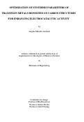 Cover page: OPTIMIZATION OF SYNTHESIS PARAMETERS OF TRANSITION METALS DEPOSITED ON CARBON STRUCTURES FOR ENHANCING ELECTROCATALYTIC ACTIVITY